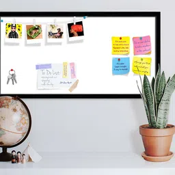 ArtzFolio Black & White Wooden Bulletin Board With Sticky Notes-36