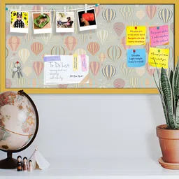 ArtzFolio Grey & Yellow Printed Wooden Bulletin Board & Sticky Notes Wall Hangings Decor-39