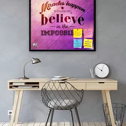 ArtzFolio Black & Purple Typographic Art Bulletin Board With Pushpins & Sticky Notes-45