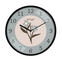 RANDOM Grey & Black Printed Analogue Wall Clock-37
