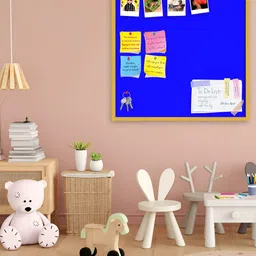 ArtzFolio Blue Cyan Family Colored Wooden Bulletin Board With Push Pin & Sticky Notes-image-76