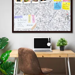 ArtzFolio Brown & White Printed Wooden Bulletin Board-image-22
