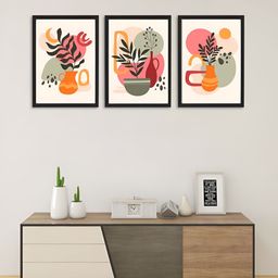 Giftii Green & Pink 3 Pieces Wooden Wall Art-9