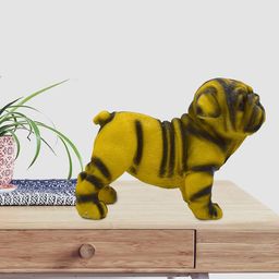 PujaNPujari Yellow & Black Textured Dog Figurine Showpiece-8