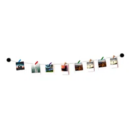 VAH Kya Bat Hai !! 11-Pcs Photos Display Hanging Wooden Photo FramewithClips-28