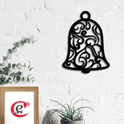 eCraftIndia Black Christmas Bell Cutout Wood Wall Decor-image-56