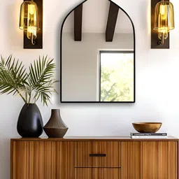 THE HANDMADE FLAIR Black Irregular Mirror Wall Decor-image-51