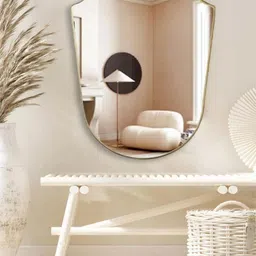 THE HANDMADE FLAIR Silver-Toned Decorative MDF Wall Mirror-27