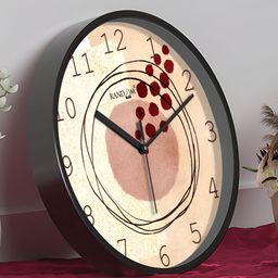 RANDOM Beige & Black Printed Analogue Wall Clock image 2