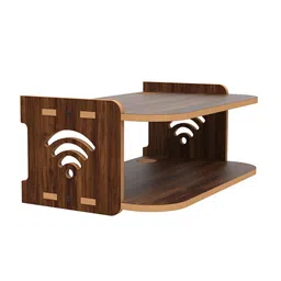 Home Sparkle Brown Straight Set Top Box Holder Floating Shelf Set top Box Stand image 2