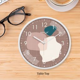RANDOM Brown & White Printed Dial Wall Clock image 2