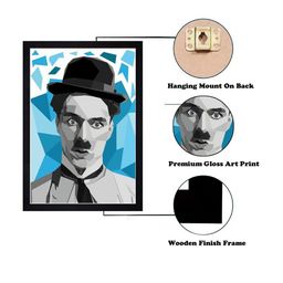 Gallery99 Multi Charlie Chaplin Texture Paper Framed Wall Art image 3