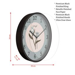 RANDOM Grey & Black Printed Analogue Wall Clock image 5