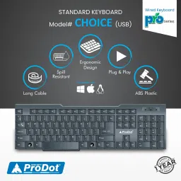 PRODOT usb -207 Wired USB Standard Multi-device Keyboard Compatible with Desktop, Laptop, Mac image 3