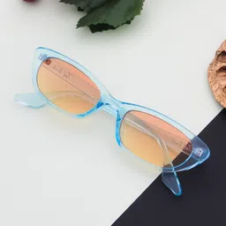 Ted Smith Women Orange Lens & Blue Cateye Sunglasses with UV Protected Lens-36