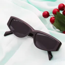 Ted Smith Women Black Lens & Black Cateye Sunglasses with UV Protected Lens CANDY2_C1-21