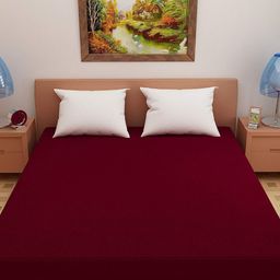 Adbeni Home Maroon Terry Cotton Waterproof Mattress Protector-image-16