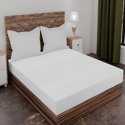 AJISH White Terry Cotton 210 GSM Water Resistant Mattress Protector-image-12