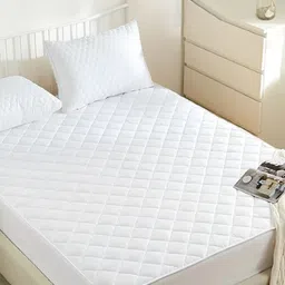 Comfowell White Quilted Fitted Queen Size Water Resistant Mattress Protector-picture-18