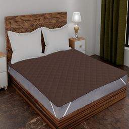 AVI Brown Solid Quilted Waterproof Mattress Protector-image-91