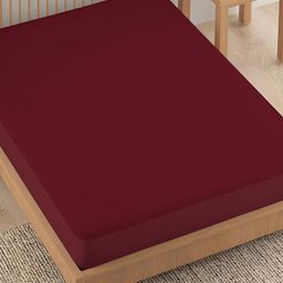 HOKIPO Maroon Water Resistant Fitted Mattress Protector-image-94