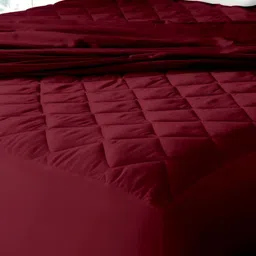 RF RELAXFEEL Maroon Fitted King Size Cotton Water Resistant Mattress Protector-image-14