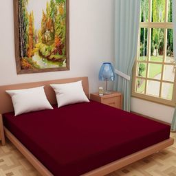 Adbeni HOME Maroon Terry Cortridge Cotton 200 GSM Water Resistant Mattress Protector-image-6