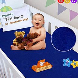 BeyBee Kids Royal Blue Cotton Waterproof & Anti-Dust Medium Baby Dry Sheet-image-68