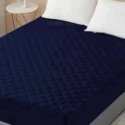DREAM CARE Blue 350 GSM Quilted Cotton Waterproof Single Bed Mattress Protector-image-57
