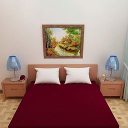 Adbeni Maroon Terry Cortridge 200 GSM Waterproof Mattress Protector-image-13