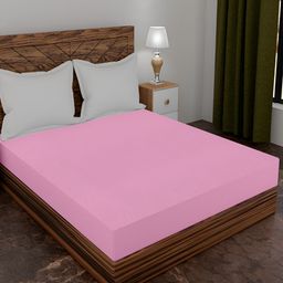 AJISH Pink Terry Cotton 210 GSM Water Resistant Mattress Protector-image-98