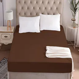 CHICERY Brown Terry Cotton Breathable Mattress Protector-image-37