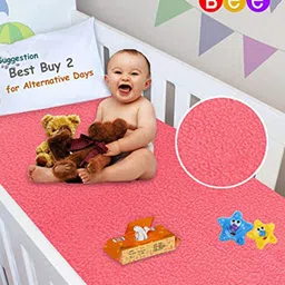 BeyBee Kids Blue & Peach-Colored Cotton Waterproof & Anti-Dust Small Baby Dry Sheet-18