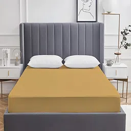 CHICERY Beige Terry Cotton Fitted Breathable Mattress Protector-picture-11