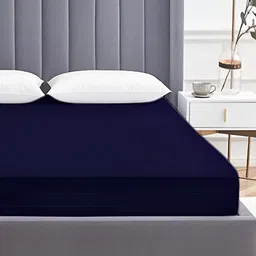 Butea Crape Navy Blue Terry Water Resistant Mattress Protector-picture-43