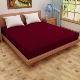 Adbeni HOME Maroon Terry Cortridge Cotton 200 GSM Waterproof King Size Mattress Protector-image-19