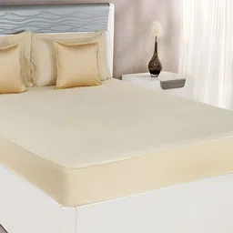 RF RELAXFEEL Beige Fitted King Size Cotton Water Resistant Mattress Protector-image-91