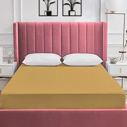 Wakeup India Brown Terry Cotton Water Resistant Medium Mattress Protector-image-1