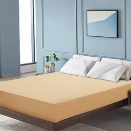 DREAM CARE Beige Waterproof & Stretchable Double Queen Mattress Protector-image-48