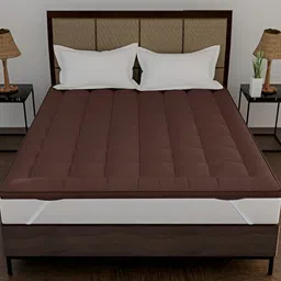 Comfowell Brown Cotton Mattress Topper King Size Waterproof Mattress Cover-image-64