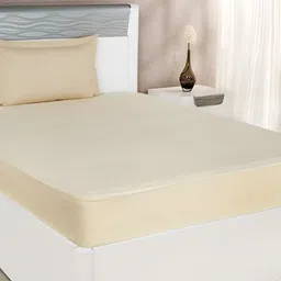RF RELAXFEEL Beige Fitted King Size Cotton Water Resistant Mattress Protector-image-98
