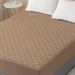 DREAM CARE Beige Quilted 150 GSM Cotton Waterproof Queen Bed Mattress Protector-image-64