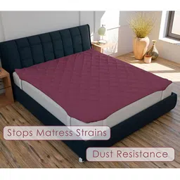 RF RELAXFEEL Maroon Polyester Water Resistant Mattress Protector-image-61