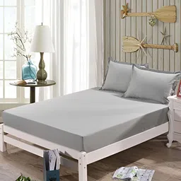 RF RELAXFEEL Grey Cotton Water Resistant Fitted King Size Mattress Protector-image-58
