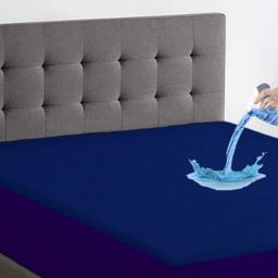 Adbeni Home Blue Terry Cortridge Cotton 200 GSM Waterproof Mattress Protector-image-11