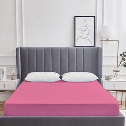 Adbeni Home Pink Terry Cortridge Cotton 200 GSM Waterproof Mattress Protector-image-21