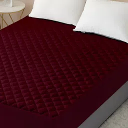 RF RELAXFEEL Purple Fitted King Size Cotton Water Resistant Mattress Protector-image-15