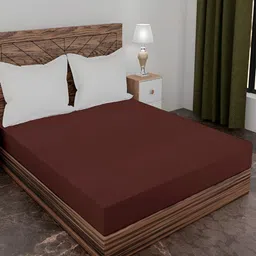 AJISH Brown Terry Cotton 210 GSM Water Resistant Mattress Protector-image-3