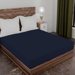 AJISH Navy Blue Terry Cotton 210 GSM Water Resistant Mattress Protector-image-95