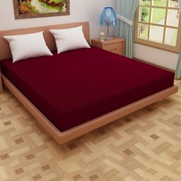 Adbeni Maroon Terry Cortridge Cotton 200 GSM Waterproof King Size Mattress Protector-image-76